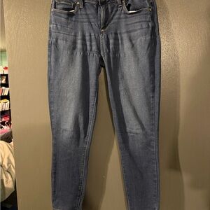 PAIGE Verdugo Ankle Mid-Rise Dark Blue Skinny Jeans